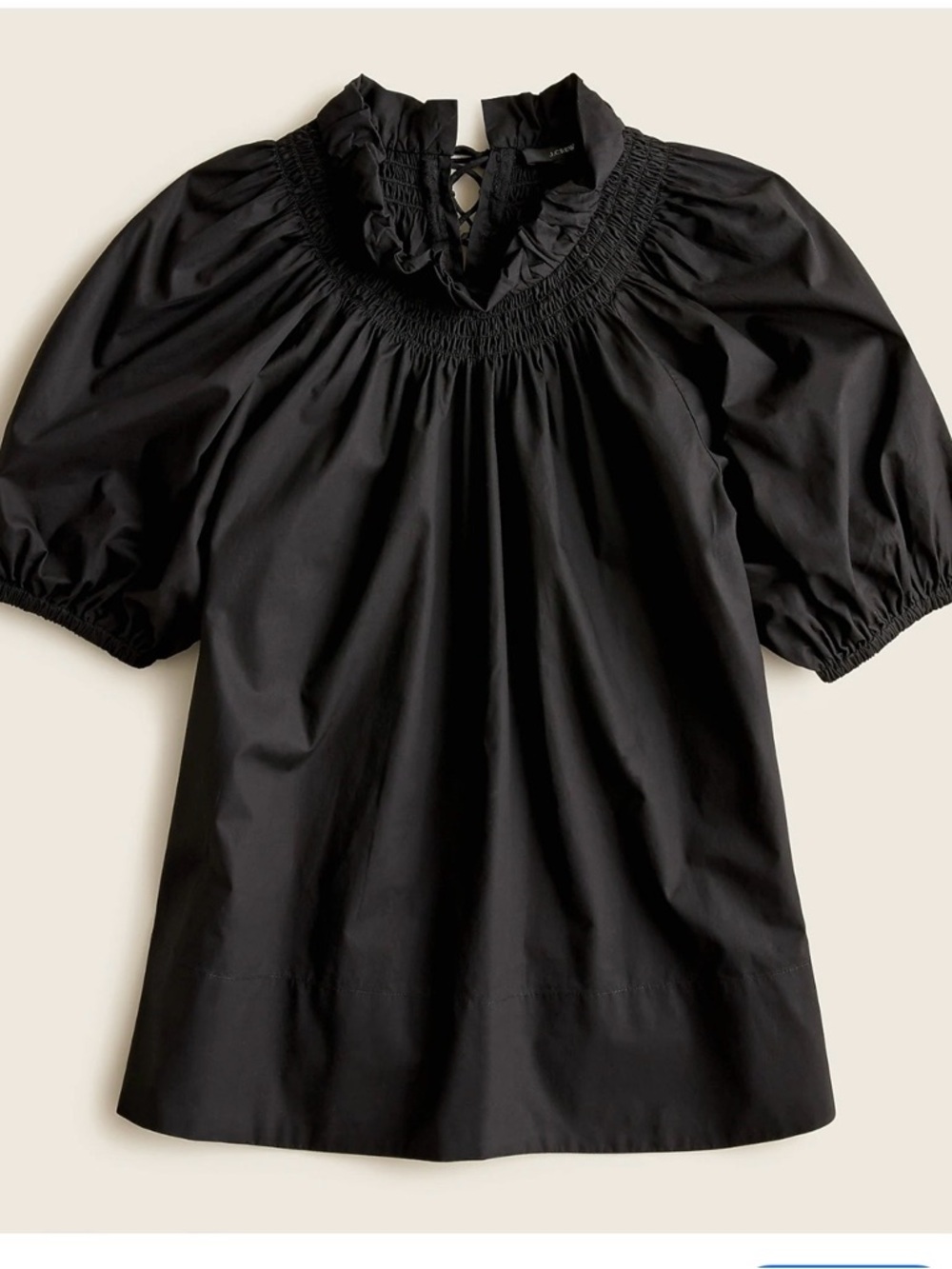 J Crew smocked neck puff sleeve Blouse